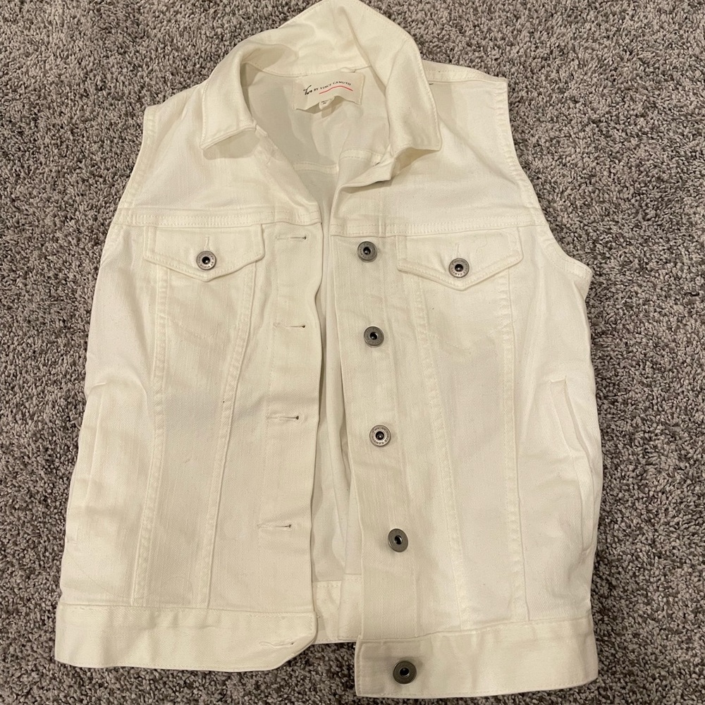 Vince Camuto White Jean Vest